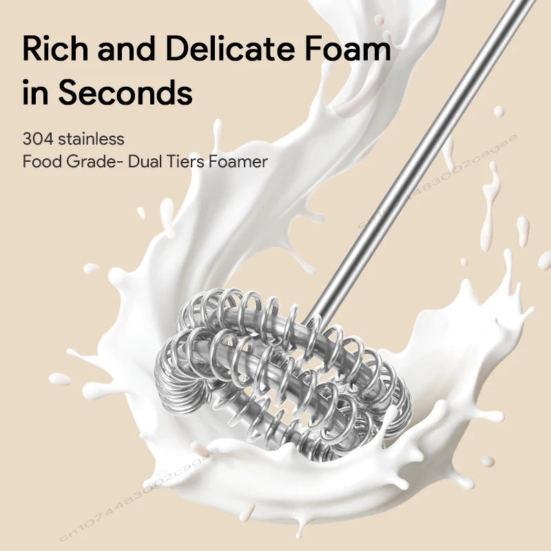 HOT Electric Milk Frother + Egg Beater Wireless Type-C Charging 3 Speeds Mini Handheld Foam Maker Coffee Whisk Cooking Tools