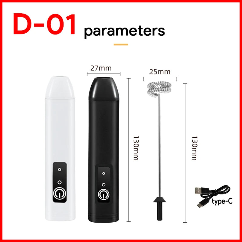 HOT  Electric Milk Frother + Egg Beater Wireless Type-C Charging 3 Speeds Mini Handheld Foam Maker Coffee Whisk Cooking Tools